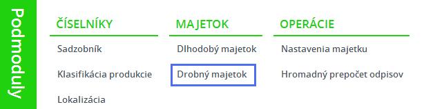 MAJETOK 5 Drobný majetok 5.