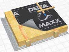 DELTA -MAXX Difuzně otevřená, vysoce pevná pojistná hydroizolace šikmých střech i bedněných. Certifikovaná jako ochrana proti propadnutí-bg.