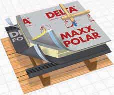DELTA -MAXX POLAR AL Vysoce výkonné tepelně izolační desky pro pro nakrokevní zateplení šikmých střech. S integrovanými samolepicími přesahy pojistné hydroizolace.