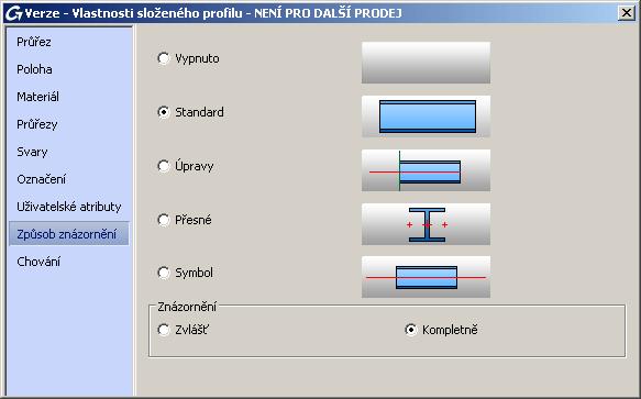 Pro vytvoření svařovaných nosníků použijte rozbalovací panel v nástrojovém panelu Rastr, profily, plechy, konstrukční dílce.