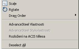 Funkce AdvanceSteelu Vlastnosti Každý objekt má počáteční výchozí vlastnosti. Vlastnosti mohou být zobrazeny a změněny v AdvanceSteel Vlastnostech dialozích.