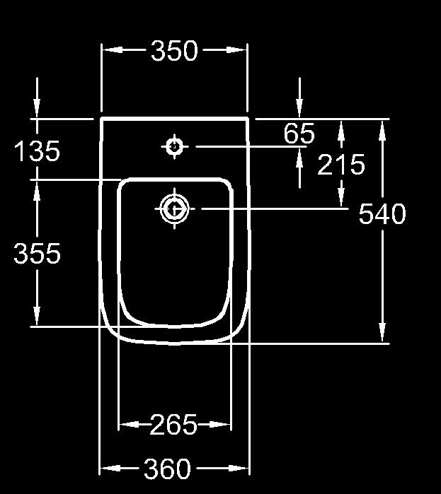 závesnými WC misami 202150000, 202160000, 202170000 Bidet závesný s otvorom pre batériu, s prepadom EN 36 možnosť
