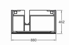 Xeno 2 Skrinka pod umývadlo, závesná 88 x 22 x 46,2 cm XENO 2 1 výsuvná zásuvka vr. LED osvetlenia (max.