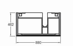 Xeno 2 Skrinka pod umývadlo s výrezom vpravo, závesná 88 x 22 x 46,2 cm 1 výsuvná zásuvka vr. LED osvetlenia (max.