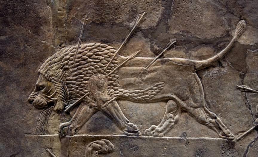 http://funkystock.photoshelter.com/image/i0000jqwlgmpwuro Assyrian relief from Nineveh, depicting a dying lion.