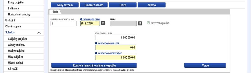 (datum na printscreenu je ilustrační) - Vyúčtování Investice zde bude nula.