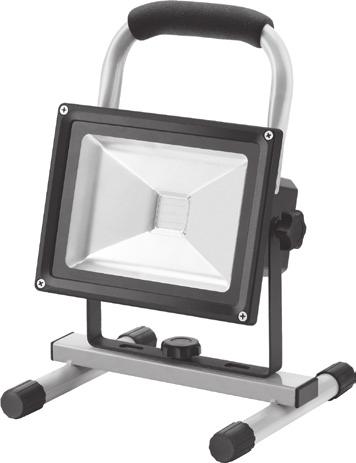 REFLEKTOR LED, NABÍJECÍ S PODSTAVCEM, 1400lm krytí IP65 zajišťuje odolnost vůči dešti a prachu po připojení do