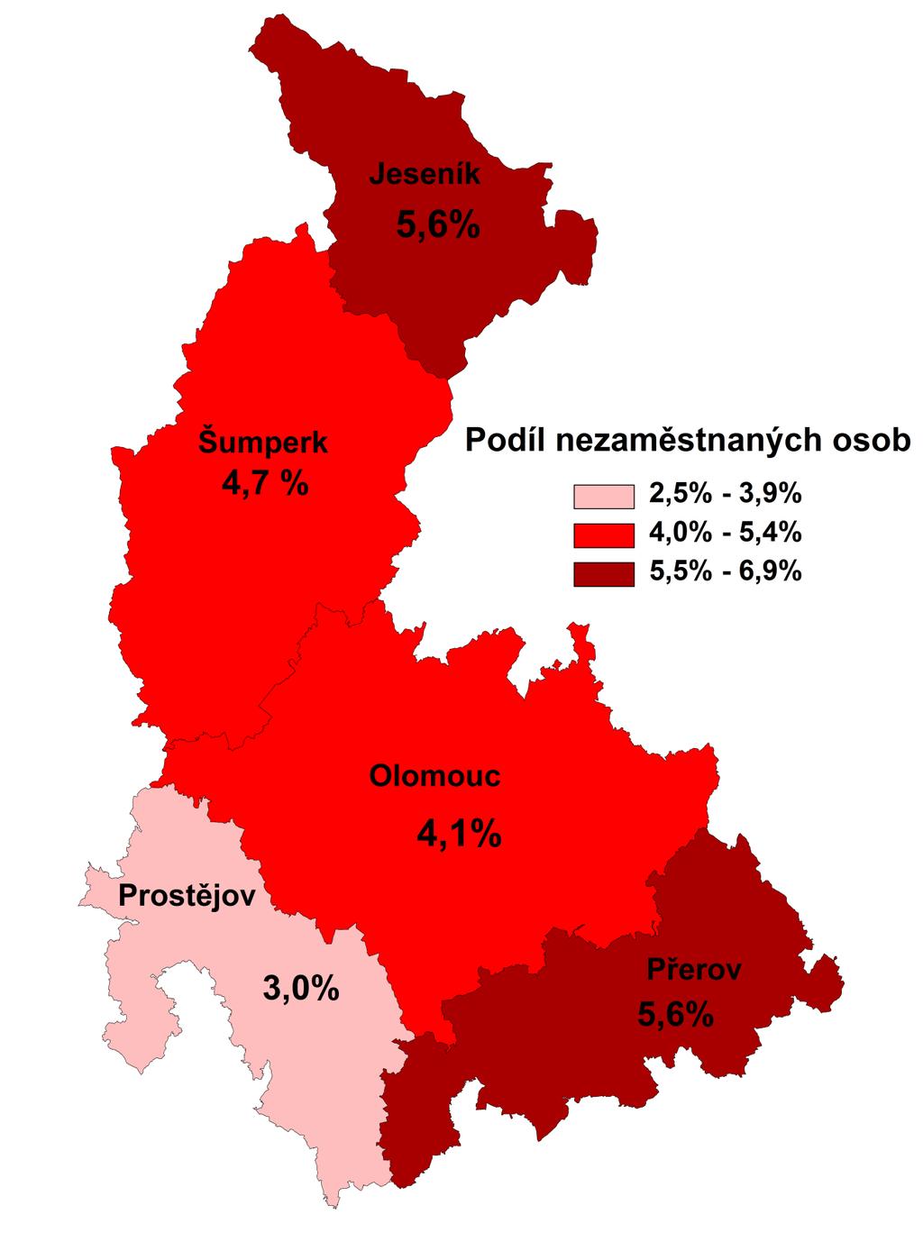 3. MAPA Podíl nezaměstnaných