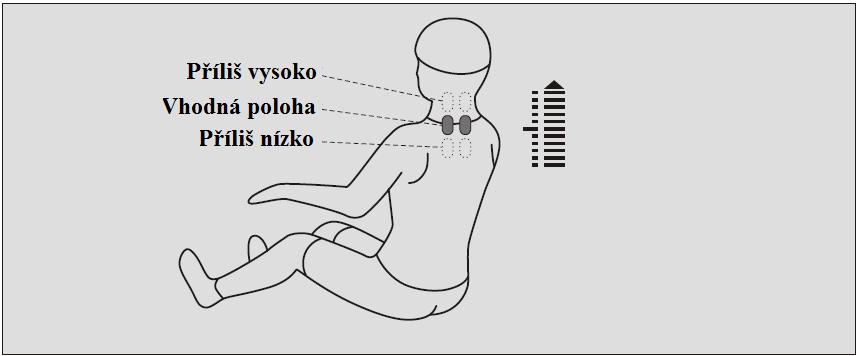 Nastavení sklonu celého křesla: Tlačítko pro naklánění směrem dozadu Tlačítko pro naklánění směrem dopředu Přidržte toto tlačítko pro pomalé naklánění křesla směrem dozadu.