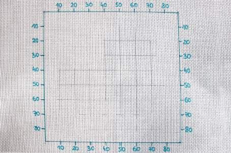 Čterec 5 x 5 cm měřítku 1: 1 14ct 54 54 očka/1 cm (9681 U maličkých zorů se mřížka nemusí kreslit stačí si označit barami samotný zor nebo začít yšíat přímo počátečním bodě