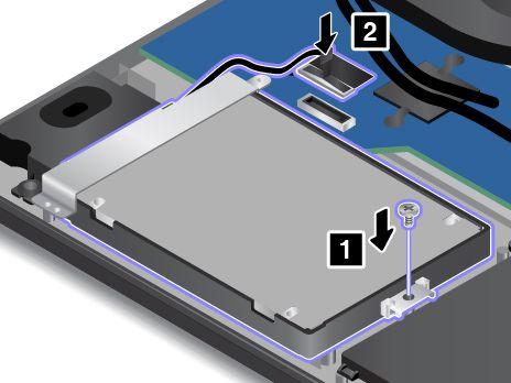 10. Znovu zašroubujte šrouby zajišťující jednotku a připojte kabel od ní k základní desce.