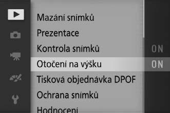 s Použití menu Pro pohyb v menu přehrávání, fotografování, videosekvencí, zpracování snímků a nastavení použijte multifunkční volič.