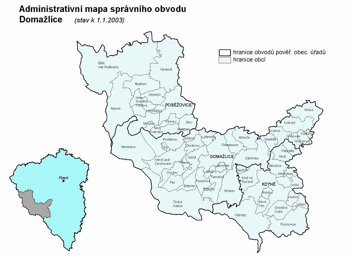 Centrem správního obvodu je město Domažlice, které vzniklo kolem 9. století na obchodní cestě z Řecka do Čech. V druhé polovině 13.