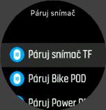 3.22. Párování zařízení POD a snímačů Chcete-li v průběhu záznamu cvičení shromažďovat další informace, například cyklovýkon, spárujte s hodinkami zařízení POD a snímače vybavené technologií