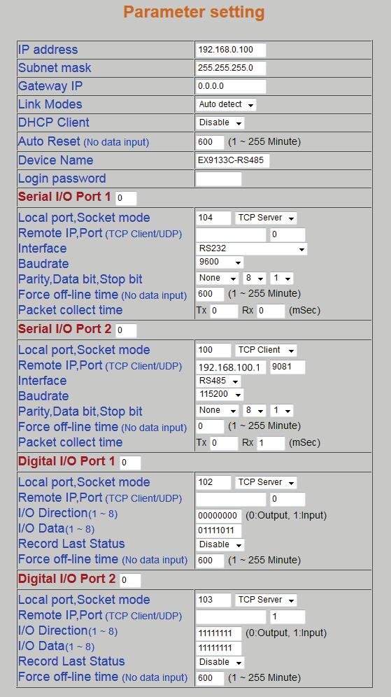 Pole IP address (IP adresa) definuje IP adresu síťového adaptéru Xesar.