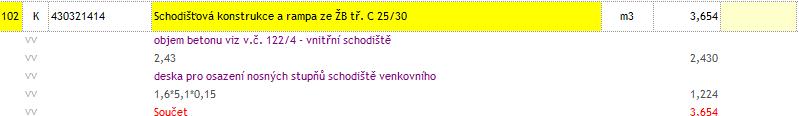 1f) VV pol.č. 102 Schodišťová konstrukce.tř. C 20/25 Dle výkresu č. 122/4 se jedná o beton C 25/30 XC1, TZ uvádí beton C 20/25 XC1. Žádáme o upřesnění, jaká třída betonu je požadována.