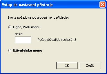 31 Nápověda k programu OM-Link nastavovat. 2. a) Stiskněte klávesu F4 nebo b) Zvolte Přístroj / Nastavení.