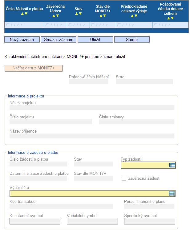 Informace o projektu Název projektu pole se doplní automaticky z Monitu7+. Číslo projektu pole se doplní automaticky z Monitu7+. Číslo smlouvy - pole se doplní automaticky z Monitu7+.