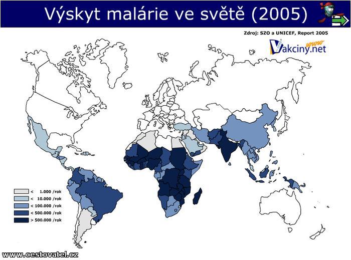 Závažnost malárie jedna z nejzávažnějších nemocí na světě ročně