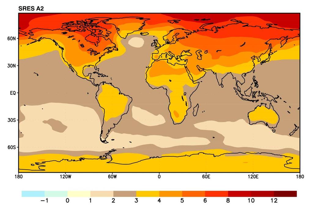 Pevniny se oteplí více než moře, největší oteplení nastane ve vyšších