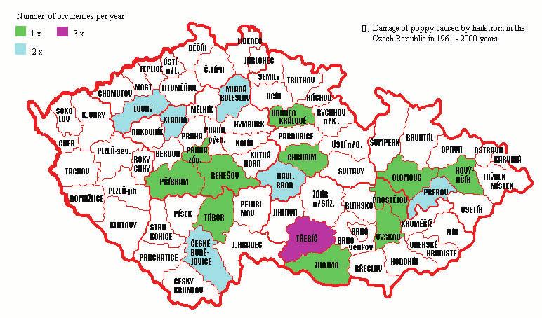 Influence of meteorological factors on and their harmfulness to poppy stands in the Czech Republic 151 2. The Influence of excessive precipitation 2.