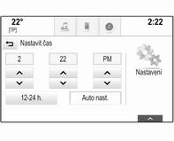 Přístroje a ovládací prvky 95 Pro manuální nastavení času a data vyberte Vypnuto - manuální.