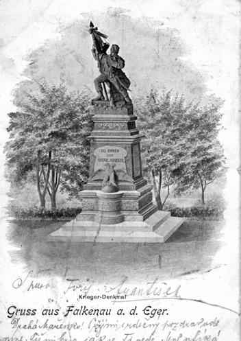 1866 u Hradce Králové Pravá deska pak nesla nápis: Falkenau (Sokolov) Lorenz Emil, nadporučík 28. mysliveckého praporu, padl 28. 6. 1866 u Rochlice u Liberce (Rochlitz) Fischer Hans, 35.