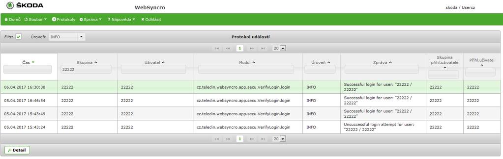 Práce s Referenčními daty stahování Jeden soubor vybrat řádek a kliknout na ikonu Stáhnout v posledním sloupci otevře se dialogové okno, které umožní stažení jednoho vámi zvoleného souboru do vámi