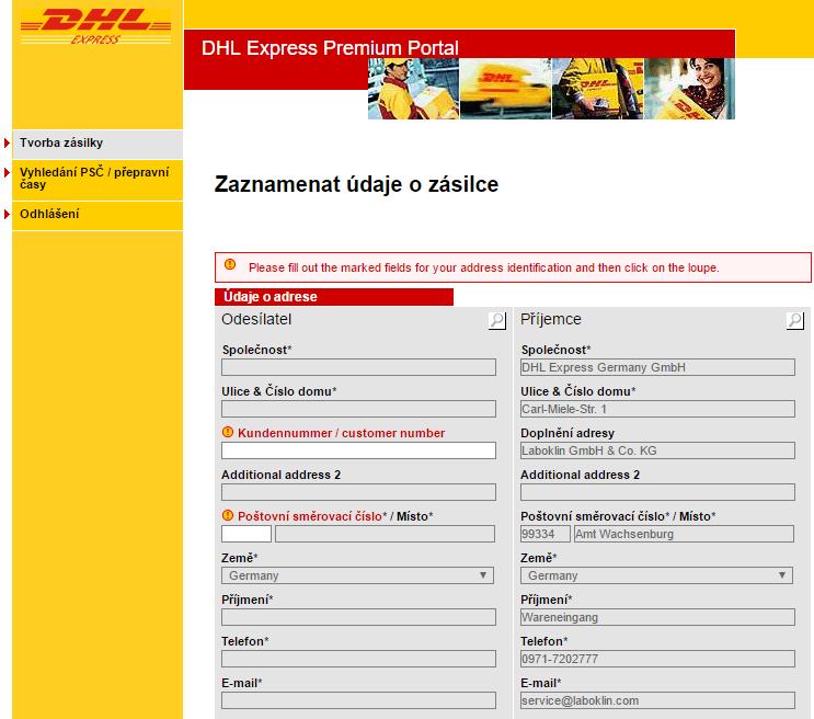 DHL EPP: PŘIHLÁŠENÍ 1 Zkopírujte níže uvedený odkaz nebo na něj klikněte a postupujte podle instrukcí (1-6) na dalších stranách: https://myepp.dhl.com/gw/premiumweb/public/loginbyhash.action?