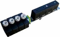elektrovýzbroj na držáku z lišty TS 35 Krytí Z hlediska elektrického krytí jsou rozvodnice vyráběny ve dvou variantách: krytí IP00 nebo pomocí krytů pojistek 27 (14) a krytu izolačního tělesa