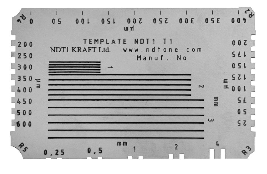 řezák, 6 pracovních ostří ve vzádlenostech 1 mm, 2 mm nebo 3 mm 0 5 (dle ISO 2409, ISO 16276-2, ASTM D3359) 160 50 50 BASIC TECHNICAL CHARACTERISTICS Аmount of blades Coating thickness, µm Adhesion