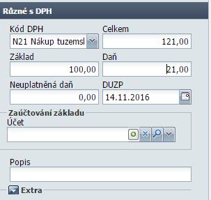 řádků různé s DPH pokud nezadáte celkovou částku, ale jen základ, dopočte se
