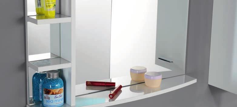 Koupelnový nábytek 57370 KORIN zrcadlo s poličkami a osvětlením 2