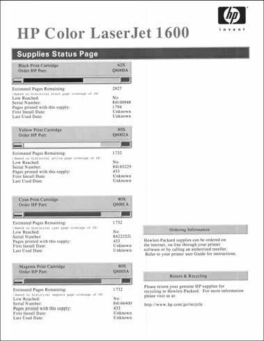 Poznámka HP Toolbox. Informace o spotřebním materiálu jsou dostupné také prostřednictvím nástroje 1. Oblast tiskových kazet.