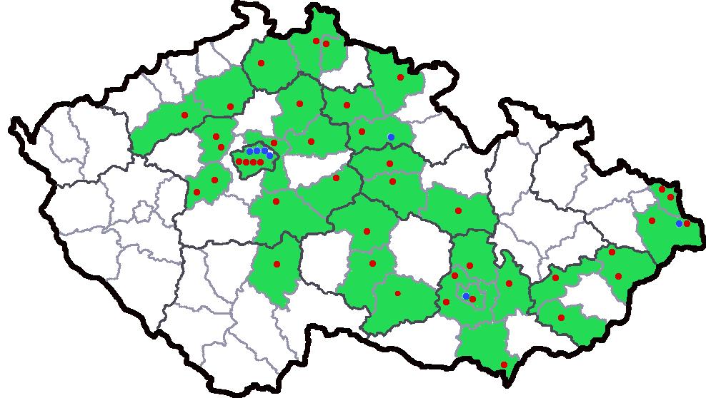 Česká republika centra s možností nepřetržité služby Zeleně oblasti z PRAGUE 2 STUDIE populace 10 500 000 600 000 450 000 23