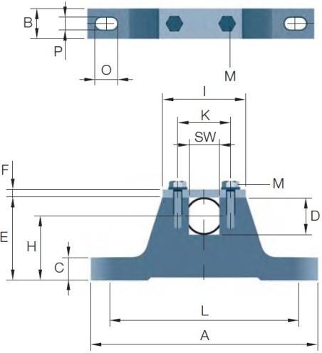 Ložiskové domky je mohou nahradit, ale v tomto případě jsou ložiska uvnitř elektro bubnu i vratného bubnu. Obr.