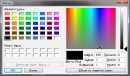 Kliknutím na okénka s barvou se nastavují barvy písma pro jednotlivé typy zobrazení rozpoznávaných slov: Nové nastavení se projeví až po
