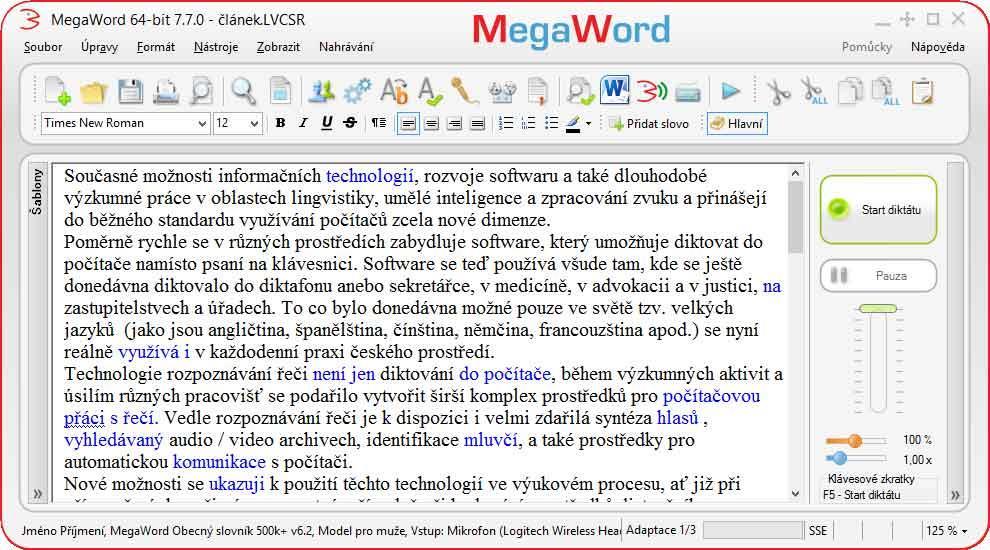 JAK CO FUNGUJE? Zobrazování nejistého rozpoznání textu Modrý text je vyznačení nejistého rozpoznání. Hranice pro indikaci nejistého rozpoznání se nastavuje: viz Hranice pro správné slovo (str.