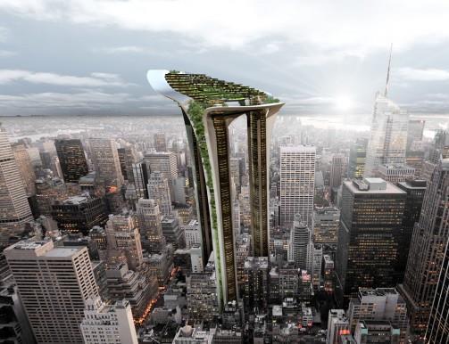 Zelená architektura Vize budoucnosti Acacia tree tower.