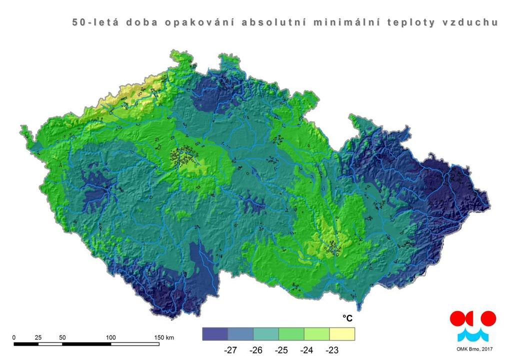 minimum v České republice bylo -23,6 C. To bylo v prosinci opět více než 100 letá doba opakování, ale celkově v ročním kontextu to znamenalo dobu opakování s délkou 29 let.