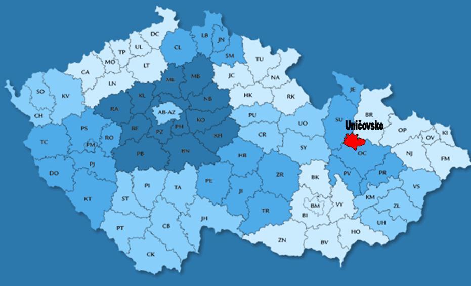 4.2 Analýza vzorků studánkových vod 4.2.1 Lokality odběru Vzorky jednotlivých vod byly pořízeny z mikroregionu Uničovska a sousedící vesnice Libiny.