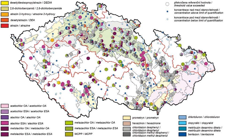 Vyhodnocení jakosti podzemních vod v roce 2016. Evaluation of groundwater quality in 2016. vody (monitoring pevných matric ve 47 profilech).