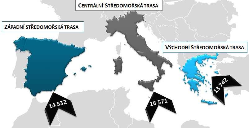 Aktuální situace na migračních trasách ČTVRTLETNÍ ZPRÁVA O MIGRACI V roce 2018 (k 1. červenci) přicestovalo do Evropy nelegálně celkem 56 197 migrantů, z toho 44 845 moři a 11 352 po zemi.