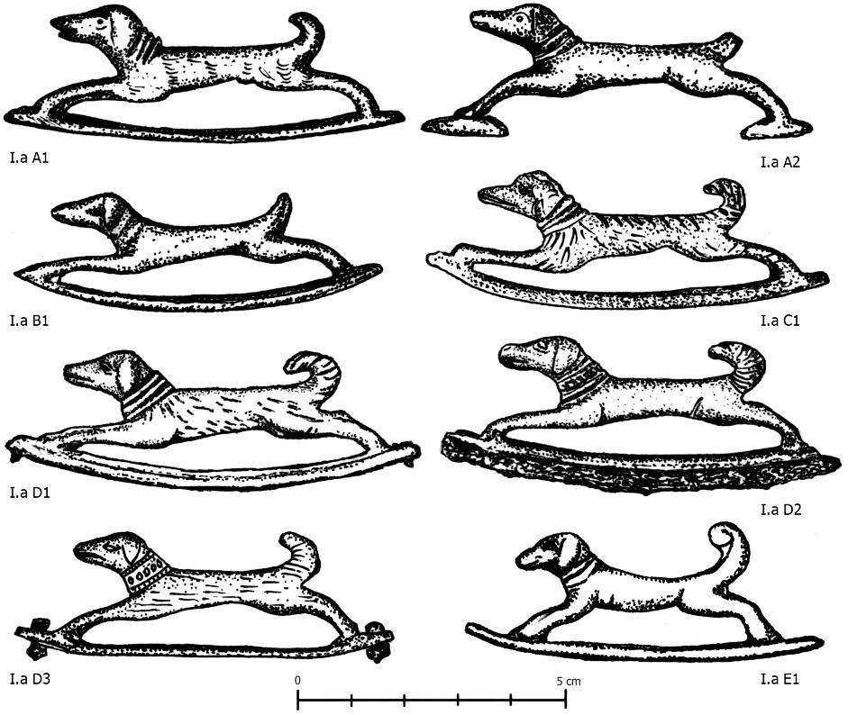 Středoevropská držadla Skupina 1 pes (I) - Držadlo s plastikou psa je nejčastějším typem - Nejčastěji se objevující skupina spadají sem 2 třetiny všech nalezených držadel - Známe mnoho variant a