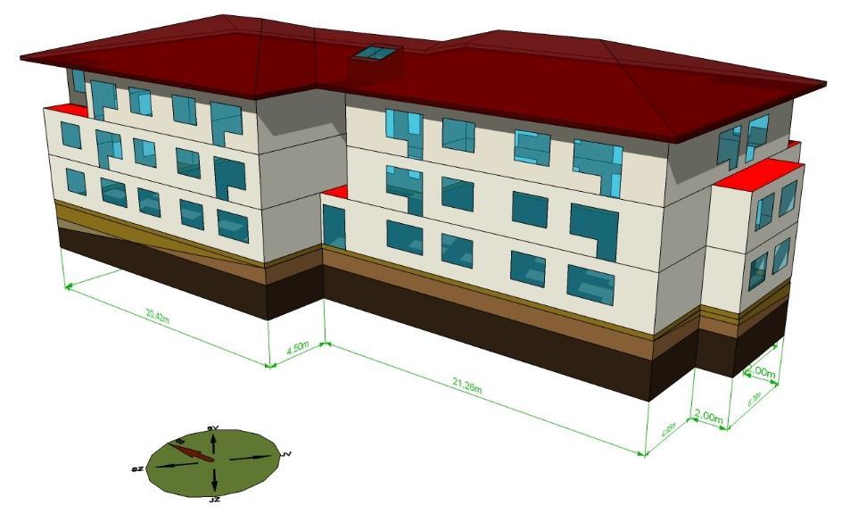 Na základě předložených podkladů byl sestaven 3D