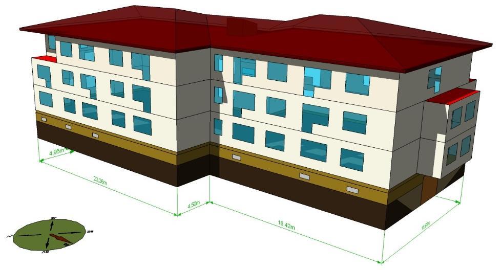 1: 3D model pohled od jihozápadu. Obr.