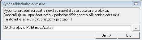 Nový projekt Nový projekt se založí v záložce Nástroje / Projekt MISYS / Nový projekt... V zobrazeném dialogu se nastaví cesta do adresáře s daty.