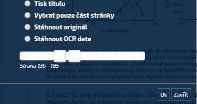 dokumentu ve formátu PDF Stáhnout více stran jako pdf: umožní vybrat 50 po sobě jdoucích stran a uložit je ve formátu PDF.