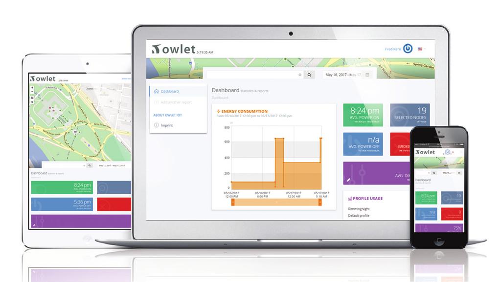 VOLDUE CONTROL SYSTEMS Owlet IoT umožňuje vzdálené řízení svítidel v síti osvětlení. Nabízí tak možnost zlepšení účinnosti, získávání přesných dat v reálném čase a dosažení úspor energie až 85 %.