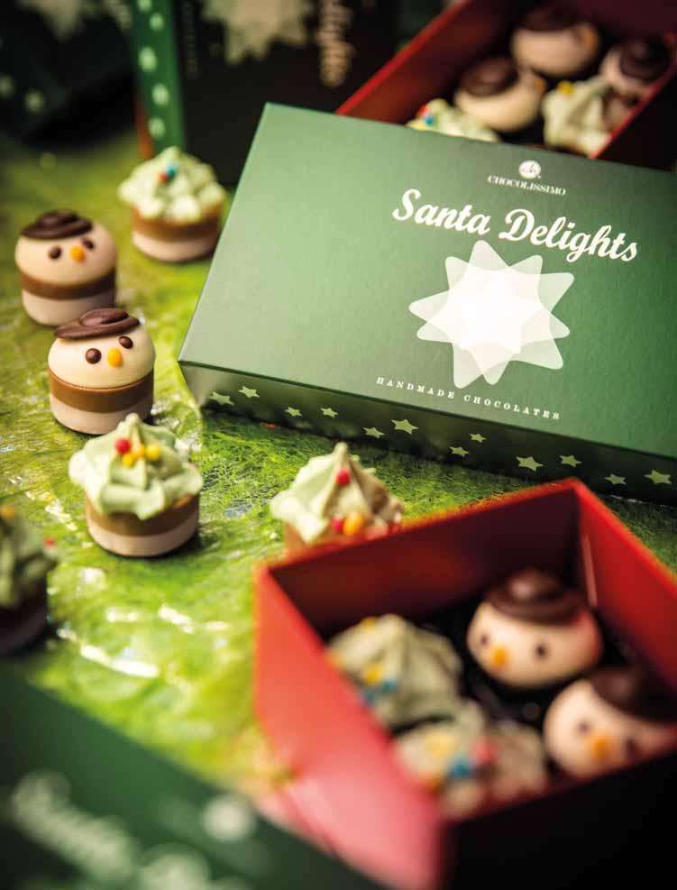SANTA DELIGHTS 3603 WINTER DELIGHTS 4 Rozmery balenia: 87 85 45 mm Hmotnosť netto: 70 g Cena bez DPH: 4,88 EUR Úžasný pár sezóny: chutný plnený stromček z lieskových orechov a